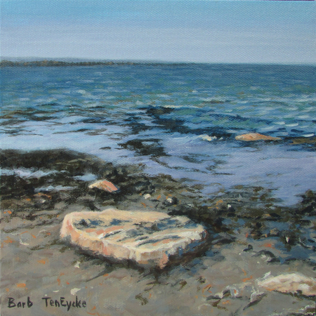 Beach Stroll , 8 x 8 Sold
