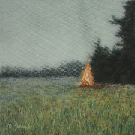 Spring Clean Up, 8 x 8,  Sold